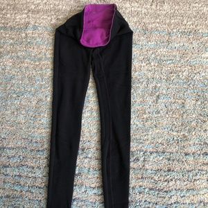 Lululemon reversible leggings - black + purple. 4